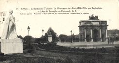 CPA Paris Le Jardin des Tuileries Le Monument de Paris 1914 1918 