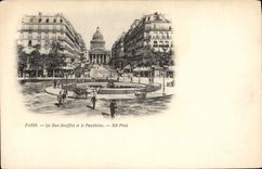 CPA Paris La Rue Soufflot et le Pantheon 