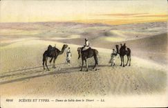 CPA Scenes et Types Dunes de Sable dans le Desert 