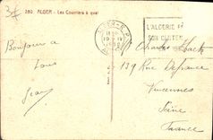 CPA Alger Les Courriers a quai Bateaux