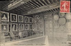 CPA Chateau d'Epoisses Cote d'Or Salon de Tableaux 