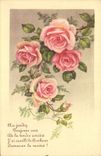 CPA Au Jardin Toujours vert de la tendre amitie j'ai cueilli le Bonheur Prenez en la Moitie Fleurs