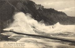 CPA Biarritz Artistique Etude de Vague a la Cote des Basques 