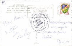 CPA Hendaye Frontiere Franco Espagnole Plage vue generale Casino Plage Falaises les deux Jumeaux Bel