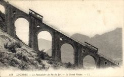 CPA Lourdes le Funiculaire du Pic du Jer le Grand Viaduc 