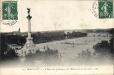 CPA Bordeaux la place des Quinconces et le Monument des Girondins 