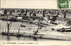 CPA Saint malo les Bassins et les Remparts 