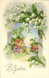 CPA Porte Bonheur Fleurs