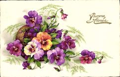 CPA Bonne Annee Fleurs