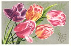 CPA Bonne Fete Fleurs