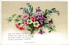 CPA Que ces fleurs forment un lien entre ton coeur et le Mien qu'elles soient les messageres de mes 
