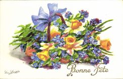 CPA Bonne Fete Fleurs