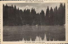 CPA Les Alpes Pittoresque le Lac Vert et le Mont Blanc 