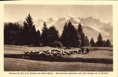 CPA Servoz H S et la Chaine du Mont Blanc Symphonie Pastorale pres des Gorges de la Diosaz 