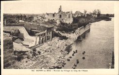 CPA Berry au Bac Ruines du Village le Long de l'Aisne 
