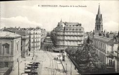 CPA Montpellier Perspective de la Rue Nationale 
