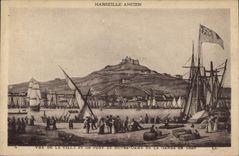CPA Marseille Ancien vue de la Ville et du Fort de Notre Dame de la Garde en 1820 