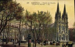 CPA Marseille Fontaine des Danaides L'Eglise des Reformes 