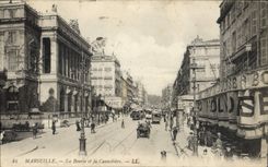 CPA Marseille La Bourse et la Cannebiere 