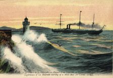 CPA Marseille Le Phare de la Desirade Depart d'un Courrier de China Bateau