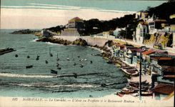 CPA Marseille La Corniche l'Anse au Prophete et le Restaurant Roubion 