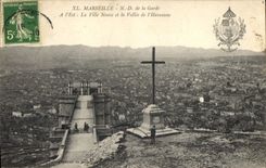CPA Marseille N D de la Garde a l'Est La Ville Nouve et la Vallee de l'Huveune 