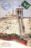 CPA Marseille Ascenseur de N D de la Garde 