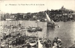 CPA Marseille Le Vieux Port et N D de la Garde 