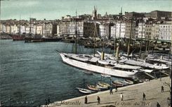 CPA Marseille Le Quai du Port Bateaux