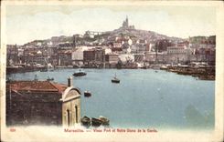 CPA Marseille Vieux Port et Notre Dame de la Garde 