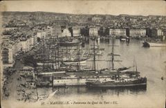 CPA Marseille Panorama de Quai du Port 