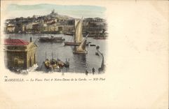 CPA Marseille Le Vieux Port et Notre Dame de la Garde 