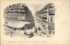 CPA Marseille Perspective de la Rue de la Republique 