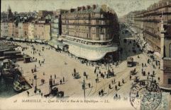CPA Marseille Quai du Port et Rue de la Republique 