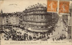 CPA Marseille La Rue de la Republique 