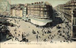 CPA Marseille Quai du Port et Rue de la Republique 