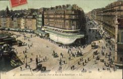 CPA Marseille Quai du Port et rue de la Republique 