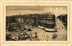 CPA Marseille le Quai du Port et rue de la Republique 
