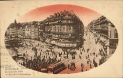 CPA Marseille le Quai du Port et rue de la Republique 