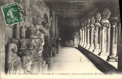 CPA Aix en Provence Interieur de la Cathedrale Galeries du Cloitre XV siecle 