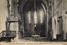 CPA Aix en Provence Interieur de la Cathedrale St Sauveur XIV siecle 