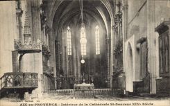 CPA Aix en Provence Interieur de la Cathedrale St Sauveur XIV siecle 