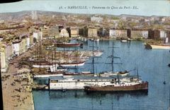 CPA Marseille panorama du Quai du Port 