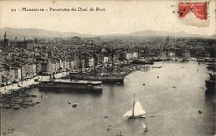 CPA Marseille panorama du Quai du Port 
