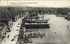 CPA Marseille Perspective du Quai du Port 