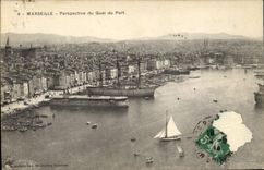 CPA Marseille Perspective du Quai du Port 
