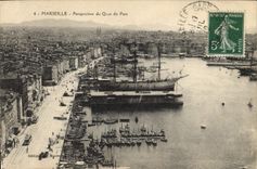 CPA Marseille perspective du Quai de Port 