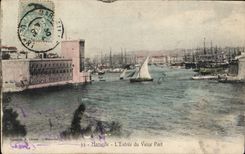 CPA Marseille l'Entree du Vieux Port 