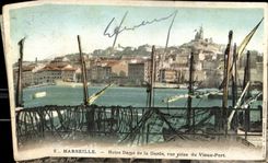 CPA Marseille Notre Dame de la Garde vue prise du Vieux Port 