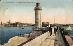 CPA Marseille la Jetee et Phare Sainte Marie 
